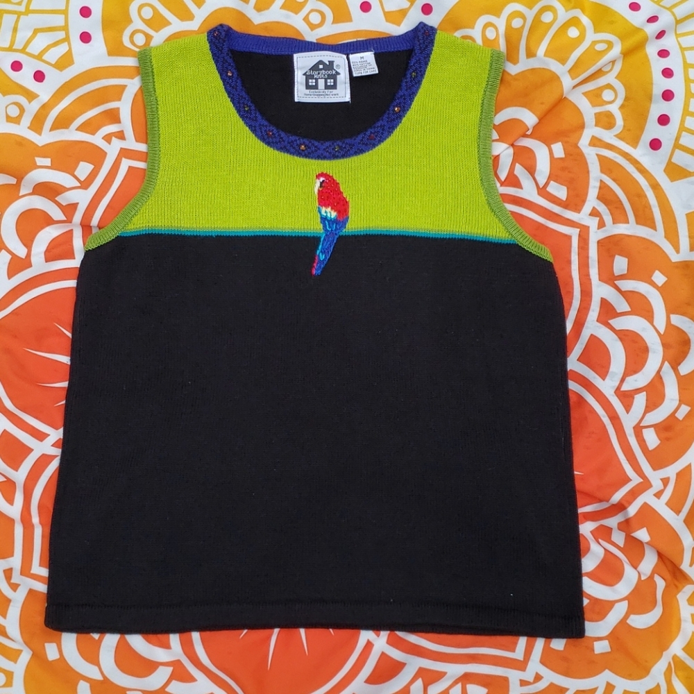 RARE 🦜 Parrot twinset sweater and tank - Storybook Knits - Picture 8 of 11